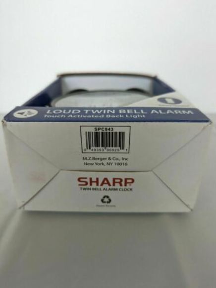 Sharp Black Twin Bell Alarm Clock for Heavy Sleepers Loud Bell Alarm NEW IN BOX - Picture 5 of 5